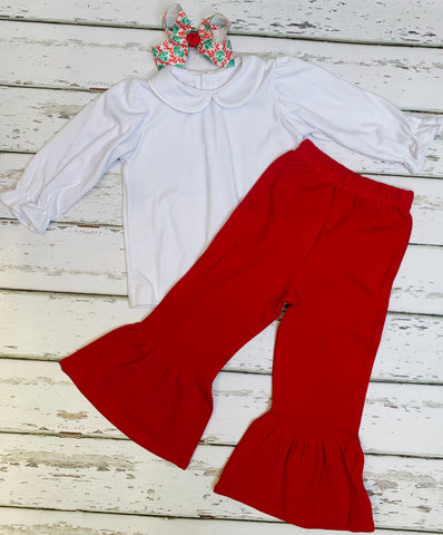 Girls Knit Ruffle Pants