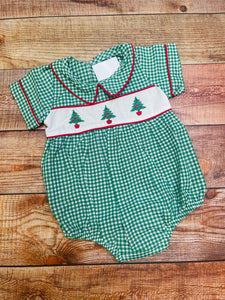 Boys *Christmas Tree* Check Bubble & Pant Set