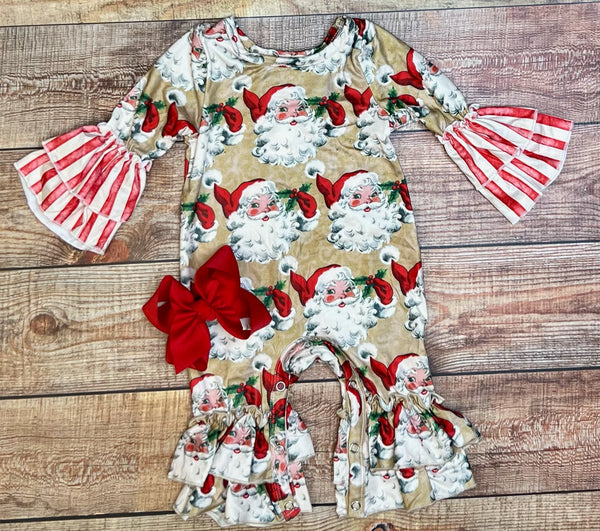 Vintage *Santa* Romper & Pant Set