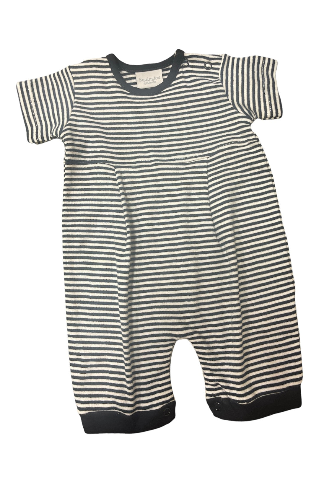 Boys Navy Striped Romper by *Squiggles*