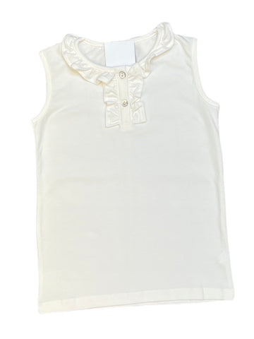 *Lucy* White Ruffle Tank