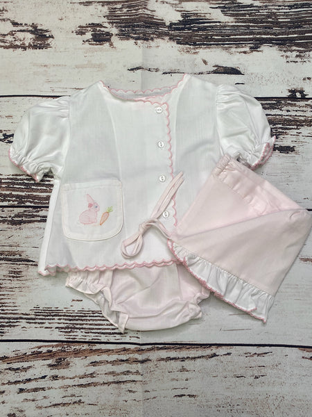 Embroidered Bunny Scalloped Collection - Girls