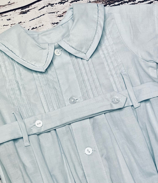 Powder Blue Belted Button Bubble
