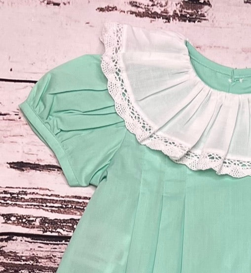 Kylie Lace Collar Mint Bubble And Dress