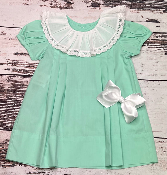 Kylie Lace Collar Mint Bubble And Dress