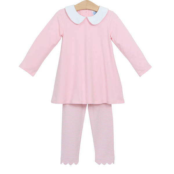 Girls Light Pink Striped Knit Collection